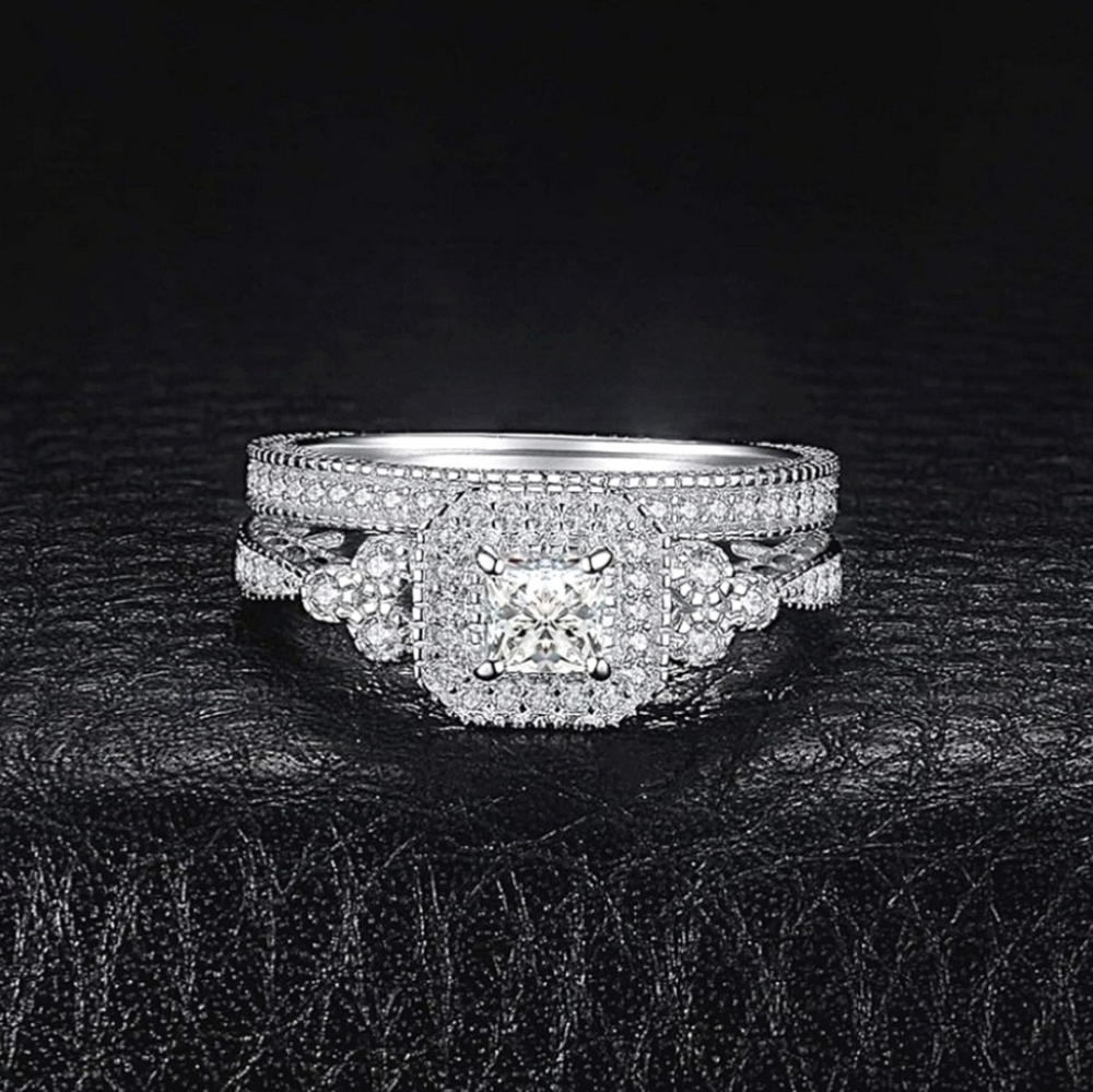 925 Diamond Wedding Ring Set